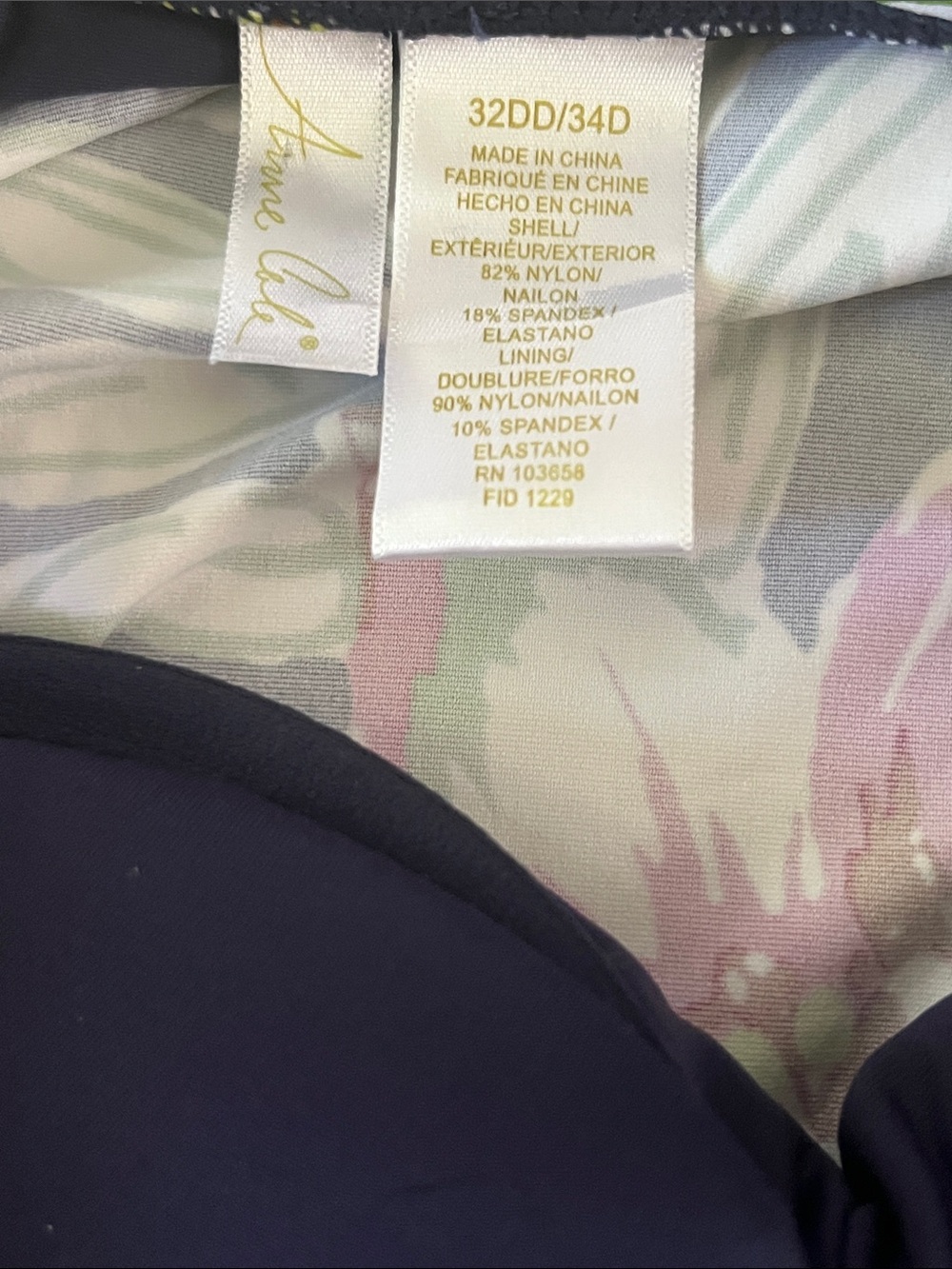 NWOT Anne Cole Swimsuit Tankini 32DD / 34D Padded Underwire Bra Support - Picture 10 of 10